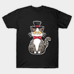 Noble Cat Wearing Glasses T-Shirt